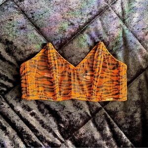 SOLD Savage X Fenty mesh tiger print corset